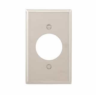 1-Gang Power Outlet Wall Plate, 1.59" Hole, Standard, Steel
