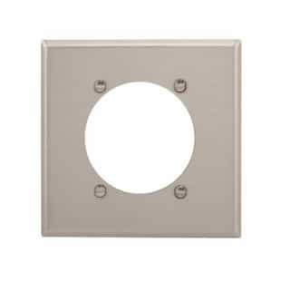 Power Outlet Wall Plate, 2.47" Hole, Stainless Steel