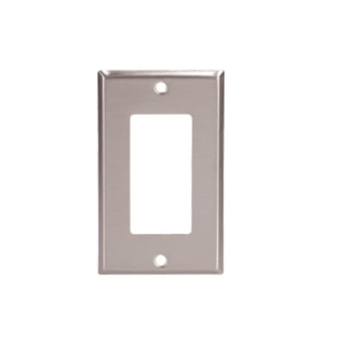 1-Gang Decora Wall Plate, Mid-Size, Stainless Steel