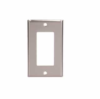 Eaton Wiring 1-Gang Decora Wall Plate, Mid-Size, Stainless Steel
