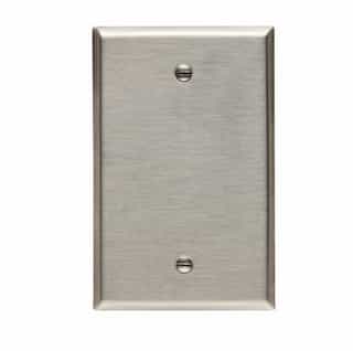 Eaton Wiring 1-Gang Blank Wall Plate, Mid-Size, Stainless Steel