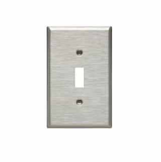 Eaton Wiring Mid Size Toggle Wallplate, 1-Gang, Stainless Steel