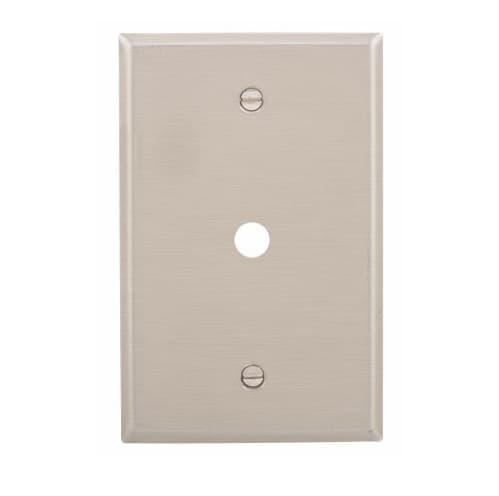 Eaton Wiring 1-Gang Phone & Coax Wall Plate, Mid-Size, Stainless Steel