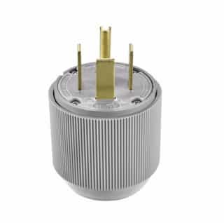 Eaton Wiring 60 Amp Electric Plug, NEMA 14-60P, Grey