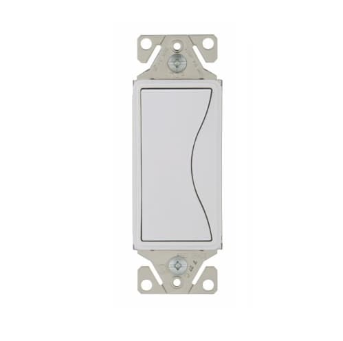 15 Amp Designer Light Switch, Single Pole, Alpine White