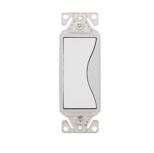 Eaton Wiring 15 Amp Designer Light Switch, Single Pole, White Satin