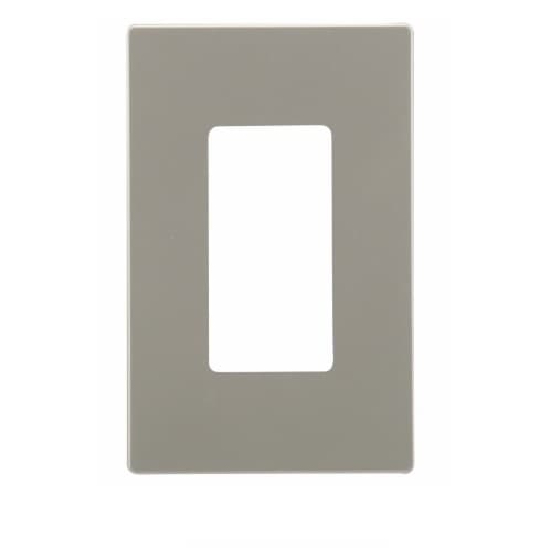 Eaton Wiring 1-Gang Screwless Wall Plate, Mid-Size, Silver Granite