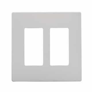 2-Gang Screwless Wall Plate, Mid-Size, Silver Granite