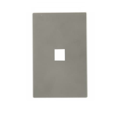1-Port Modular Wall Plate, Mid-Size, Silver Granite
