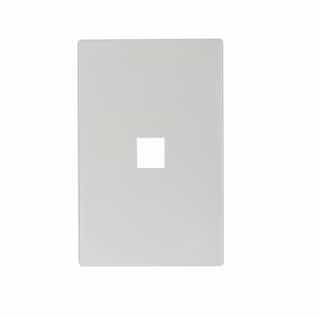 1-Port Modular Wall Plate, Mid-Size, White Satin