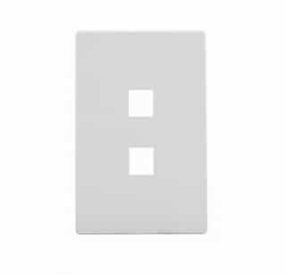 Eaton Wiring 2-Port Modular Wall Plate, Mid-Size, Silver Granite