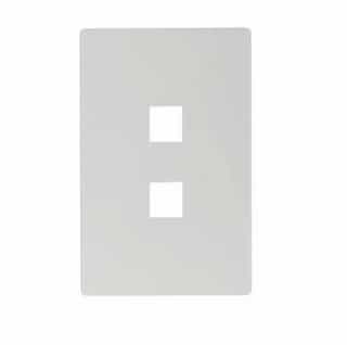 2-Port Modular Wall Plate, Mid-Size, White Satin
