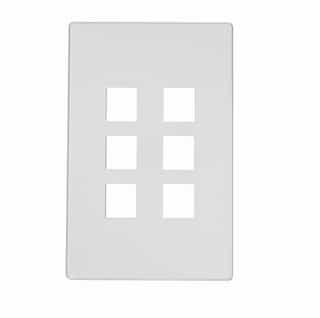 Eaton Wiring 6-Port Modular Wall Plate, Mid-Size, Silver Granite