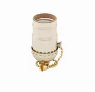 660W Incandescent Lampholder, Pull Chain, Brass Dipped Aluminum