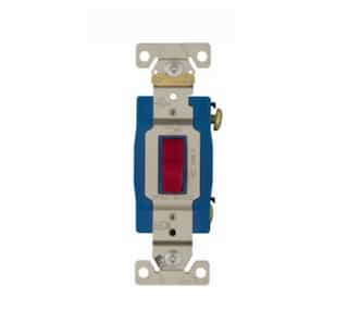 Eaton Wiring 15A Toggle Switch, Single-Pole, #14-10 AWG, 120V-277V, Red