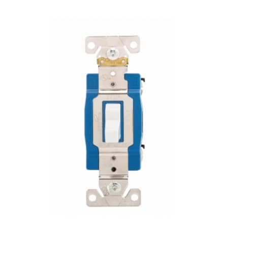 Eaton Wiring 15A Toggle Switch, Single-Pole, #14-10 AWG, 120V-277V, White