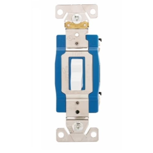 Eaton Wiring 15A Modular Toggle Switch, Single Pole, #14-#10 AWG, 120V/277V, White