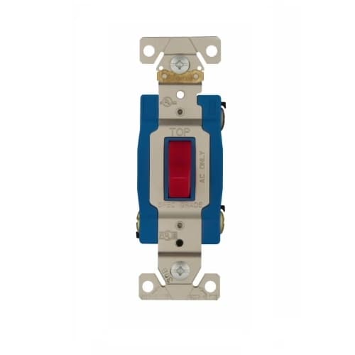 Eaton Wiring 15 Amp Toggle Switch, 3-Way, Industrial, Red