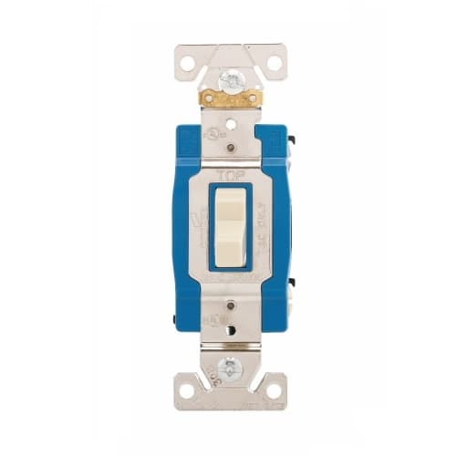 15 Amp Toggle Switch, 3-Way, Industrial, Ivory