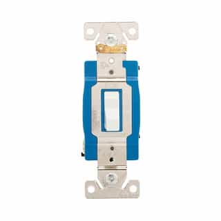 Eaton Wiring 15A Modular Toggle Switch, 3-Way, SP, #14-#10 AWG, 120V/277V, White