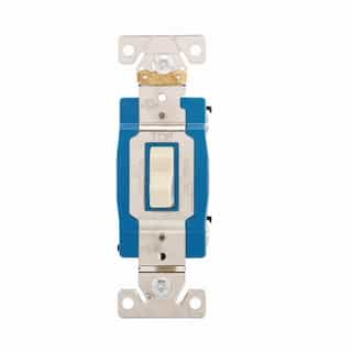 15 Amp Toggle Switch, 3-Way, Industrial, Ivory