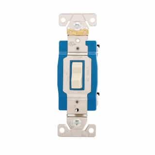 15 Amp Toggle Switch, 4-Way, Industrial, Ivory