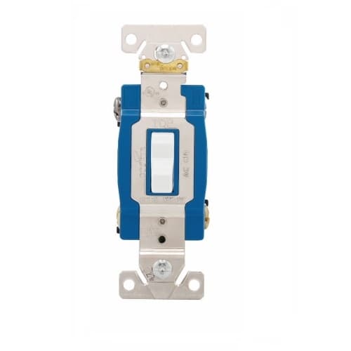 15 Amp Toggle Switch, 4-Way, Industrial, White