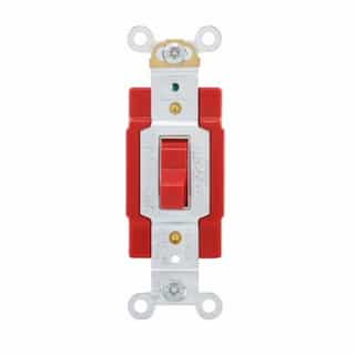 Eaton Wiring 20 Amp Toggle Switch, Single-Pole, Industrial, Red