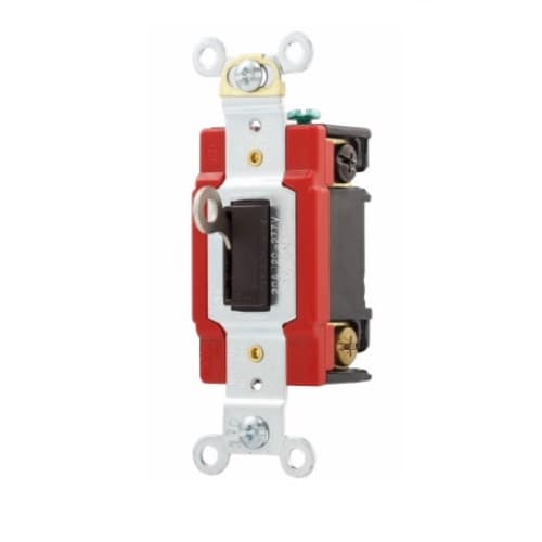 Eaton Wiring 20 Amp Locking Switch, Single-Pole, Industrial, Brown