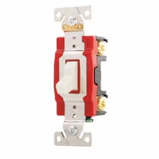 Eaton Wiring 20 Amp Toggle Switch, Single-Pole, Industrial, Light Almond