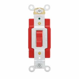 Eaton Wiring 20 Amp Toggle Switch, Double-Pole, Industrial, Red