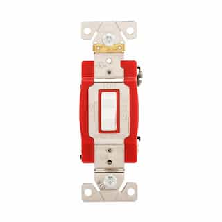Eaton Wiring 20A Toggle Switch, 3-Way, Double Pole, #14-#10 AWG, 120V/277V, White