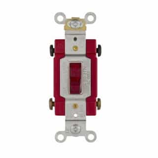 20 Amp Toggle Switch, Double-Pole, Pilot Lighted, Red