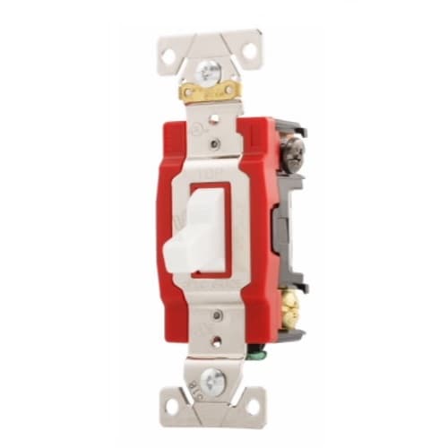 20 Amp Toggle Switch, Double-Pole, Industrial, White