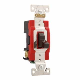 20 Amp Toggle Switch, 3-Way, Industrial, Brown