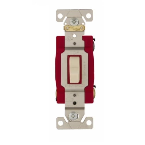 20 Amp Toggle Switch, 3-Way, Industrial, Ivory