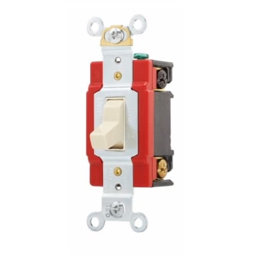 20 Amp Toggle Switch, 3-Way, Lighted, Ivory