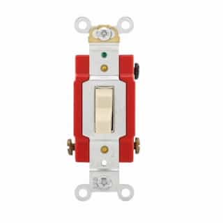 20 Amp Toggle Switch, 4-Way, Industrial, Ivory