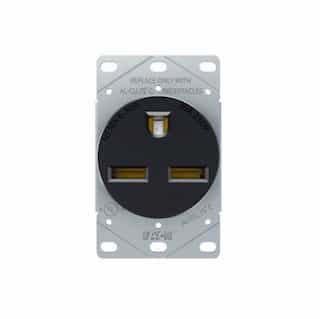 Eaton Wiring 30A Power Receptacle, 2-Pole, 3-Wire, 250V, Black