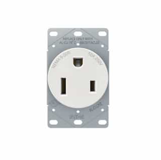 50A Power Receptacle, 2-Pole, 3-Wire, 250V, White