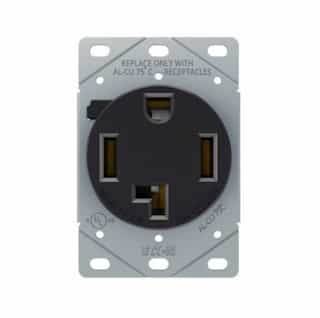 Eaton Wiring 30A Flush Mount Power Receptacle, 3-Pole, 4-Wire, 125V/250V, Black