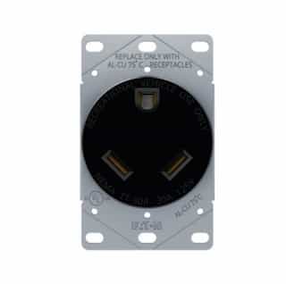 Eaton Wiring 30A Flush Mount Power Receptacle, 2-Pole, 3-Wire, 125V, Black