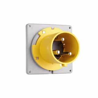 100 Amp Pin and Sleeve Inlet, 2-Pole, 3-Wire, 125V, Yellow