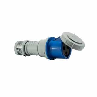100A/125A Pin & Sleeve Connector, 2-Pole, 3-Wire, 200V-250V, Blue