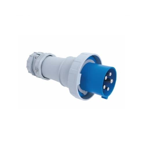 100 Amp Pin and Sleeve Plug, 2-Pole, 3-Wire, 250V, Blue