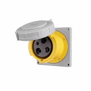 Eaton Wiring 100 Amp Pin and Sleeve Receptacle, 2-Pole, 3-Wire, 125V, Yellow