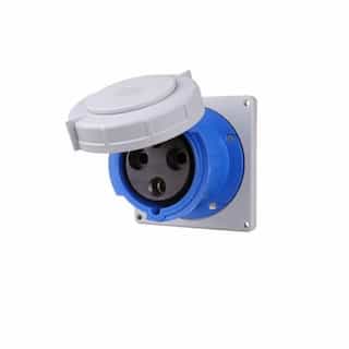 Eaton Wiring 100A/125A Pin & Sleeve Receptacle, 2-Pole, 3-Wire, 200V-250V, Blue