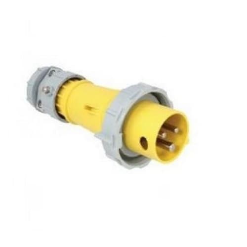 Eaton Wiring 16 Amp Pin and Sleeve Plug, 2-Pole, 3-Wire, 110V-130V, Yellow