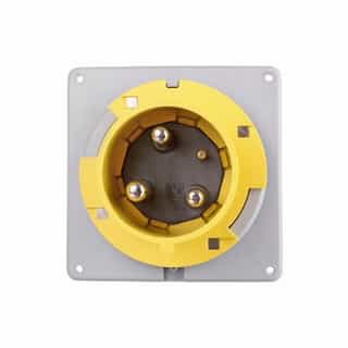 20 Amp Pin and Sleeve Inlet, 2-Pole, 3-Wire, 125V, Yellow