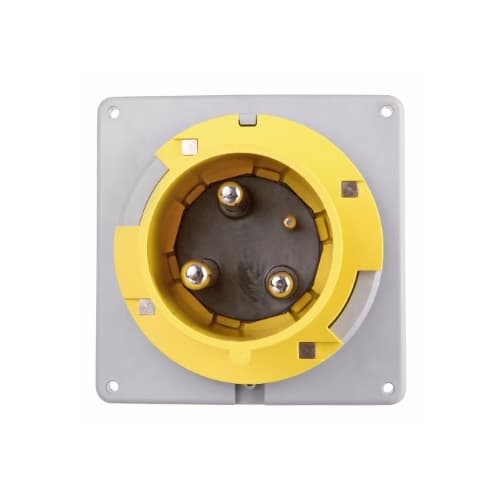 Eaton Wiring 20 Amp Pin and Sleeve Inlet, 2-Pole, 3-Wire, 125V, Yellow